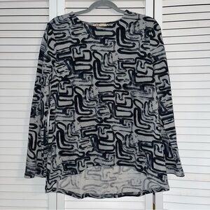 Aryeh Long Sleeve Blouse / Blue Print / Size M